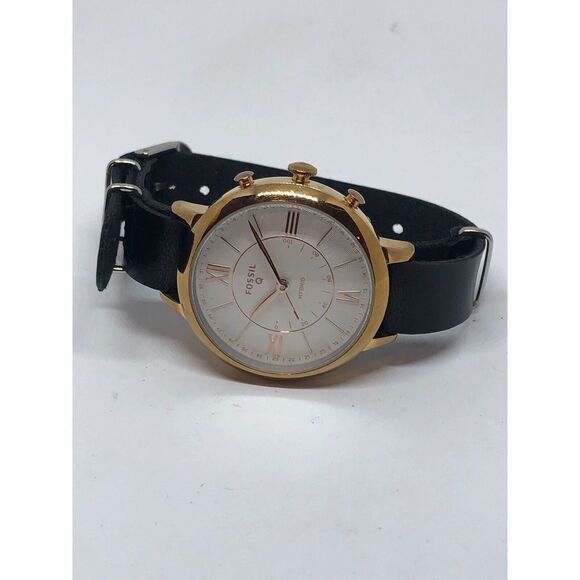 Fossil FTW5018 Womens Black Leather Analog Dial Genuine Hybrid Smart Watch CM300 - Picture 5 of 9